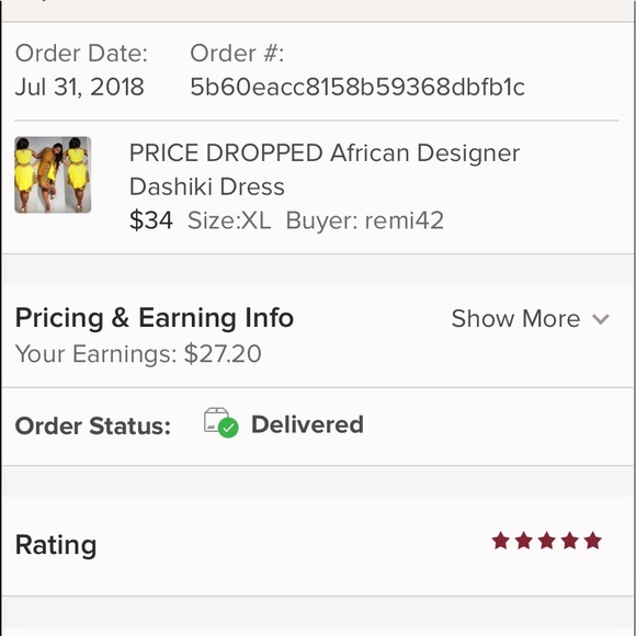 African Dashiki Midi Dress - Picture 5 of 7